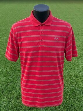 Princess Cruises Golf Polo Shirt Mens L Red Striped Cotton Embroidered Logo